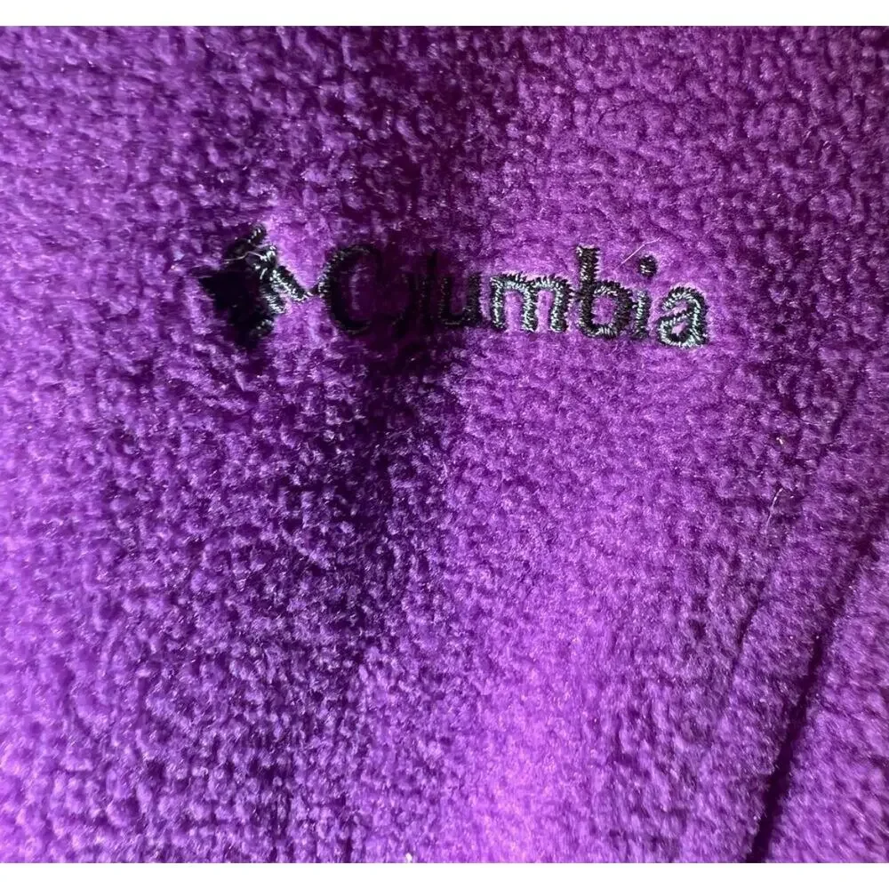 3/$30 Columbia Full Zip Purple Fleece Jacket Small Soft Layer Zip Pockets